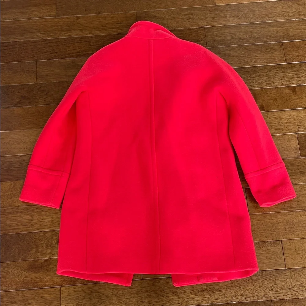 J. Crew Bold Red Stadium Cloth Coat - Picture 4 of 4